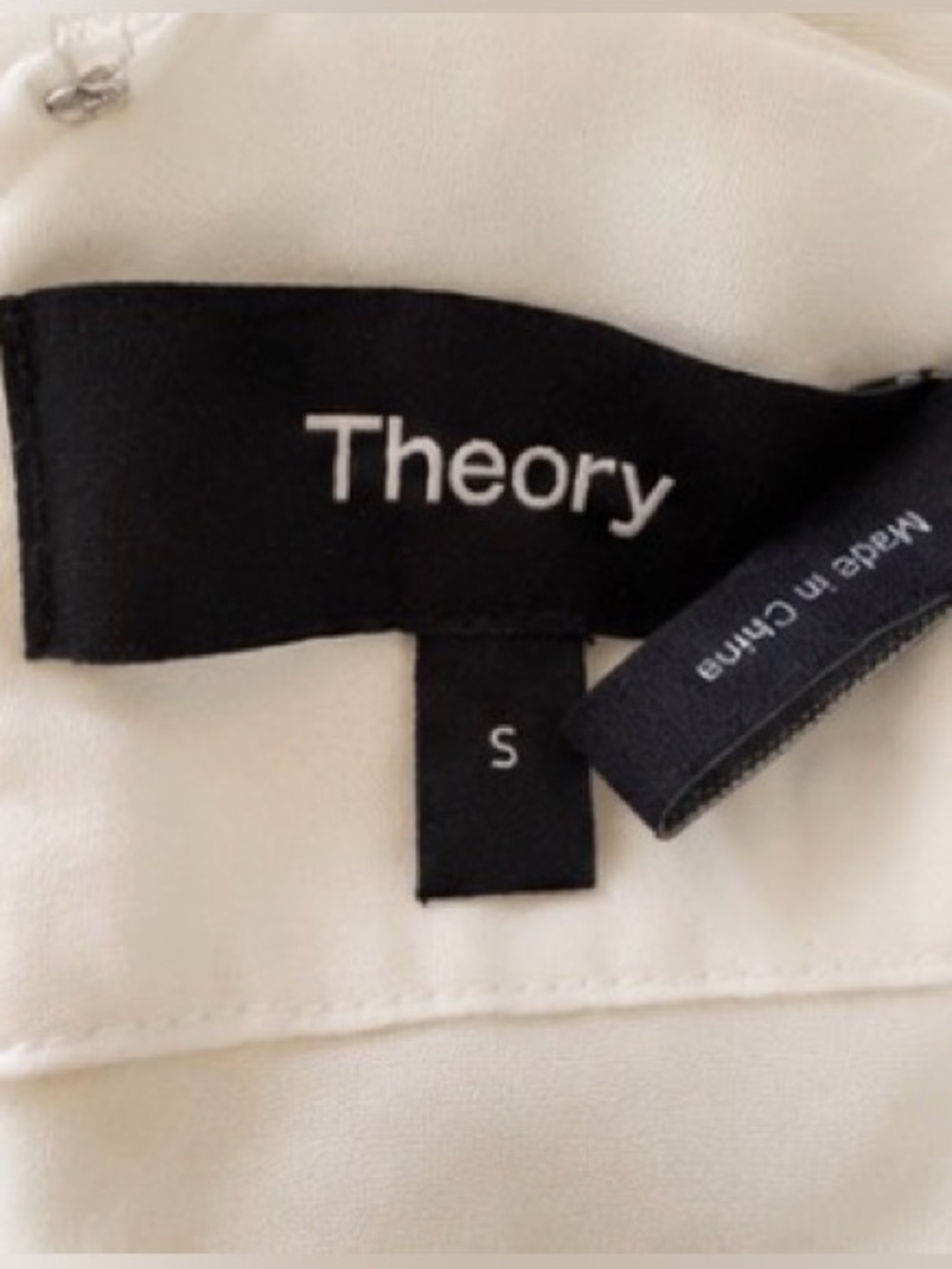 [Theory] White Washed Twill Cross Front Halter Top Size Small - Picture 9 of 9